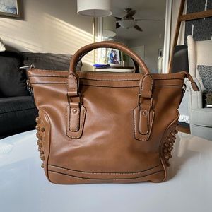 MMS Brown Vegan Leather Tote